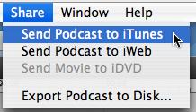 Export and Share your Podcast with itunes Export your