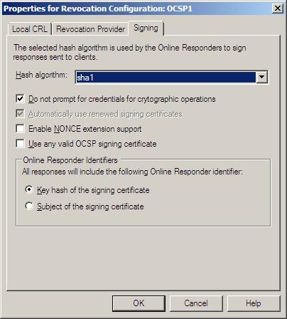 Modifying the Online Responder Identifier: After a revocation configuration is created, it can be modified.