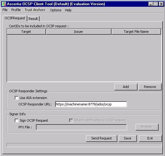 2.3.1 Adding CertIDs to an OCSP Request To add certificates identifiers (certids) in an OCSP request, click the Add button, this opens a dialog, from which you can identify