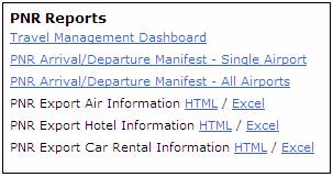 The following reports are available (via HTML or Excel): a.