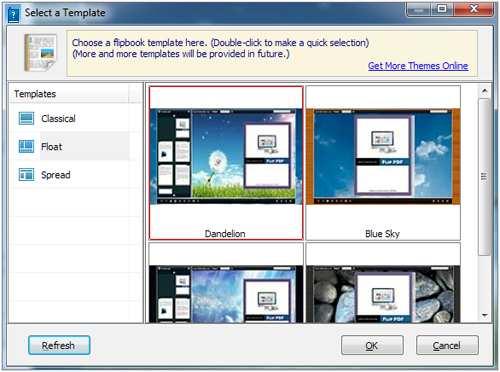 1. Choose Template Click icon to select templates from below interface: Click this icon is to save
