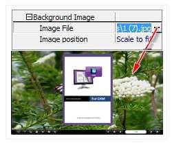 Background Image setting in Classical and Spread templates: Click the icon " " to choose background image from your computer, and there are 11 kinds of "Image