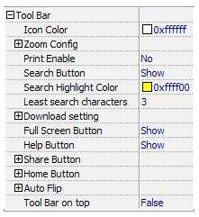 4. Tool Bar (1) Icon Color (2) Zoom Config To Enable Zoon