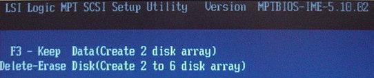 Press F3 key: allow you configure the RAID 1 capability that disk drives set requires for