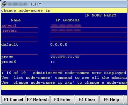 8. Enter the IP address of the VNQM main or additional poller in the IP Address column, and press F3 to save your changes. 9.
