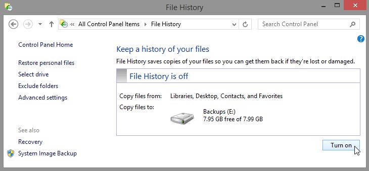 Lab - Configure Data Backup and Recovery in Windows 8 Introduction Microsoft introduced a new way to protect your data files in Windows 8 called File History.