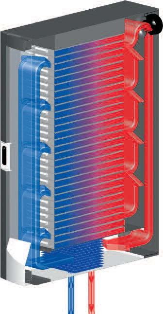 (Smaller cross-section shown) V35 high performance air-to-water heat exchanger V35