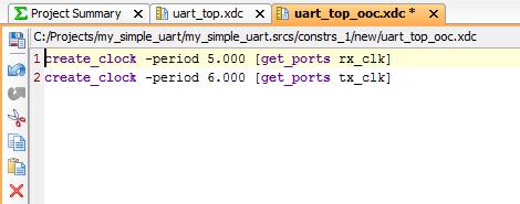 The new XDC file will be created in the project and display under the Constraints section in the Hierarchy pane of the Sources window.
