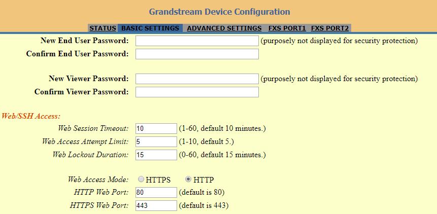 Figure 10: Web HTTP Port Web Configuration Pages Definitions This section describes the options in the HT801/HT802 Web UI. As mentioned, you can log in as an administrator or an end user.