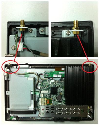 end and screws/cushions. (See Fig 2.24) 4. Lock the bracket, and connect the cable to the wireless LAN card.