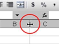 entire spreadsheet Place cursor between any