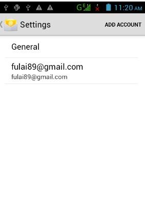 E-mail Features Configuring mail account Select the EMAIL application.