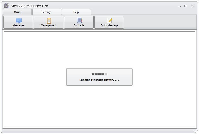 Message Manager Pro Setup Main Screen Messages: This is the main screen will allow you to view your most recent outgoing and incoming text messages.