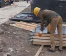 Four types of worker actions are selected: Nailing, TieRebar, Shoveling and LayBrick.