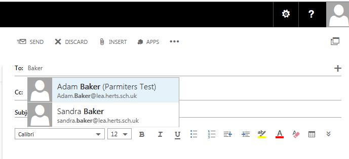 Sending an Email Go to the Outlook email page (Screen 1) Click on the + NEW symbol on the top left