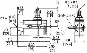 Limit Switches 3SE3 North American Limit Switches 3SE3 enclosure Dimension drawings Overall dimensions Specifications DT Catalog Number List Price $ 1 unit Roller plunger OF Max. - 9.92-12.3 oz.