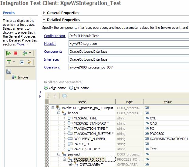 In IBM Integration Designer, go to the Business Integration view of the Business Integration perspective. Right-click the XgwWSIntegration module, and select Test > Test Modules. 2. Unset the verb. 3.