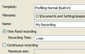 Step 2: Set Recording Parameters The Start Flight Recording dialog box appears. 2.3 Step 2: Set Recording Parameters Use the Start Flight Recording dialog box to specify key recording parameters.