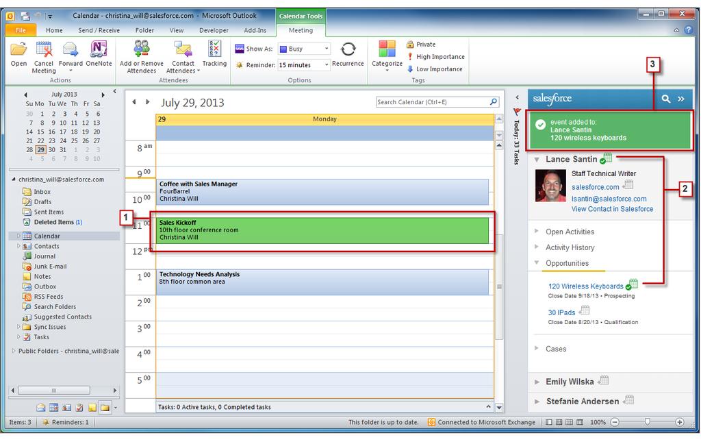 Salesforce for Outlook 2.