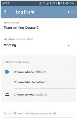 Inbox Keep Track of More by Manually Logging Events From the standalone mobile email apps, you can easily create events and log them in Salesforce.