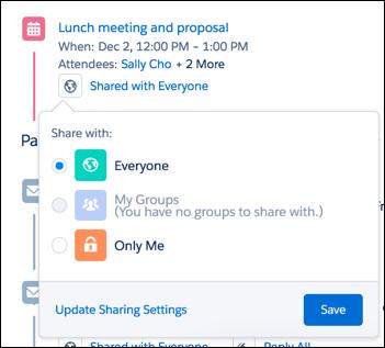 Set Up a Group for Sharing Activities Set Up a Group for Sharing Activities Control Which Activities Are Added to Salesforce Einstein Activity Capture Set Up a Group for Sharing Activities The group
