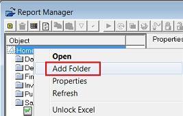 Adding & Creating a New report To create a new report from existing containers, you must first create a new folder. Remember that folders contain all the reports related to a particular topic.