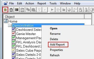 3. Select the type of report to add when prompted.