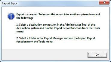 From the Object window, right click on the desired report and select Export Report or click on Tools, Export Report. 2.