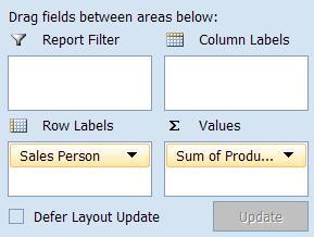 1. From the Field List, select the drop down arrow next to the field 2. Select Remove Field Add a Field Method OR 1. Select the check box next to the field in the Field List 1.