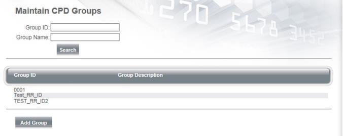 5 - Administrative Functions 5.1 Administrative Groups Menu Items 5.1.1 CPD Groups To determine what CPDs a user is authorized to use, the system looks exclusively at the CPDs list in the User Information page (see section 5.