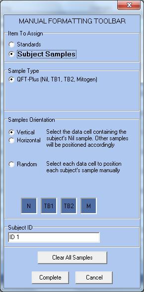 Getting Started 4 6 Prior to assigning a sample to the data, the patient s name/id can be entered into the Subject ID field on the toolbar.
