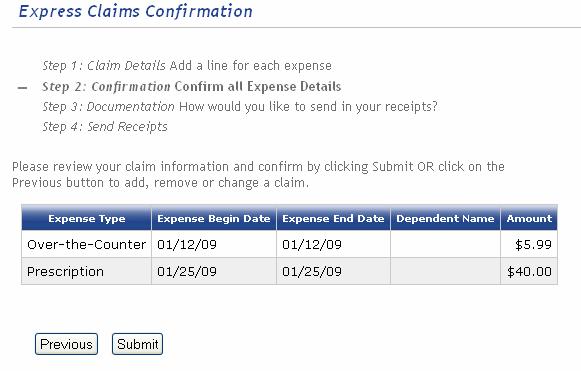 4. Once you have entered in all of your claims, click Submit. 5.