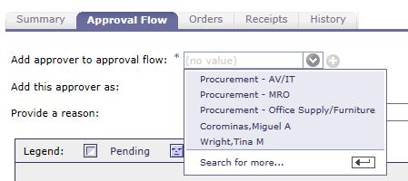 Click the Approval Flow tab. 2. Click Add Approver. 1. 2. 3.