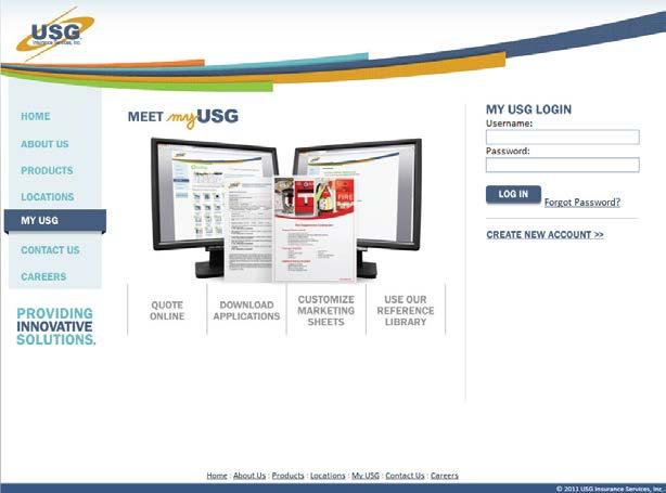 Logging in and User Registration 1. Go to www.usgins.com. 2.