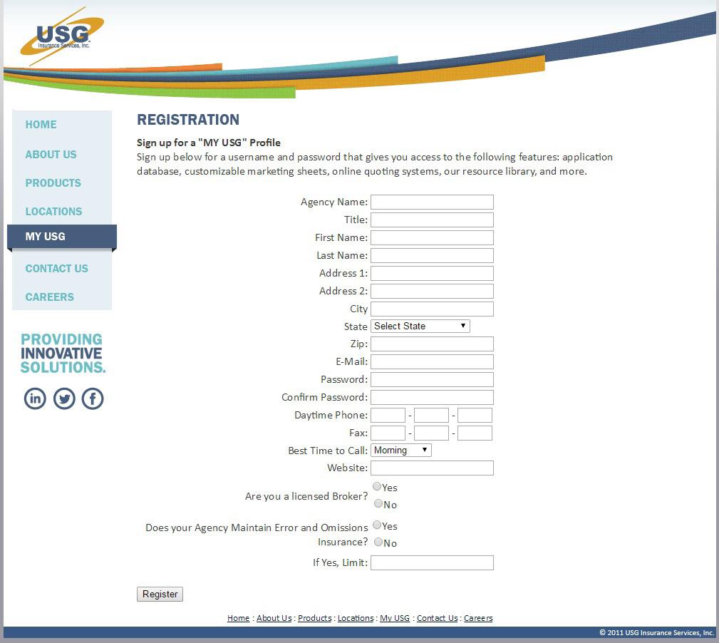 4. Complete the registration form and click `Register.