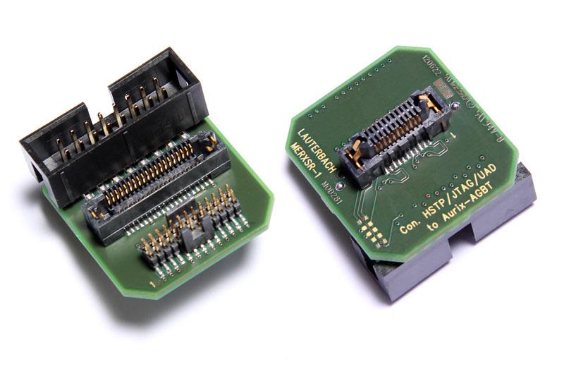 This converter is required for connecting the serial trace preprocessor LA-3912 and the 16-pin TriCore debug cable LA-7756 or the Debug Cable Automotive to the ERF8 connector.