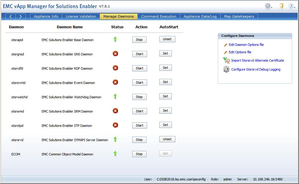 Management of EMC VMAX Arrays Figure 72 Solutions Enabler virtual appliance 7.6.
