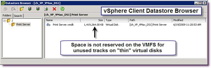 EMC Virtual Provisioning and VMware vsphere of underlying storage resources needed for that virtual disk, exactly like zeroedthick.