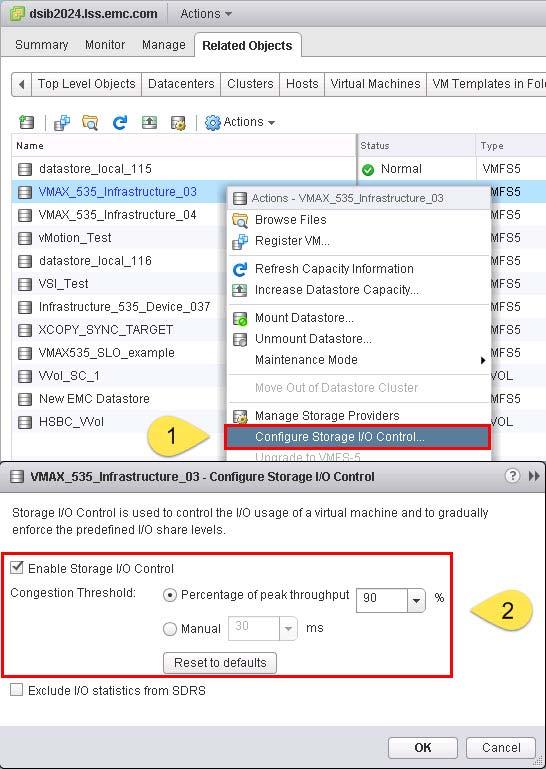 Data Placement and Performance in vsphere Figure 179 Enabling Storage I/O