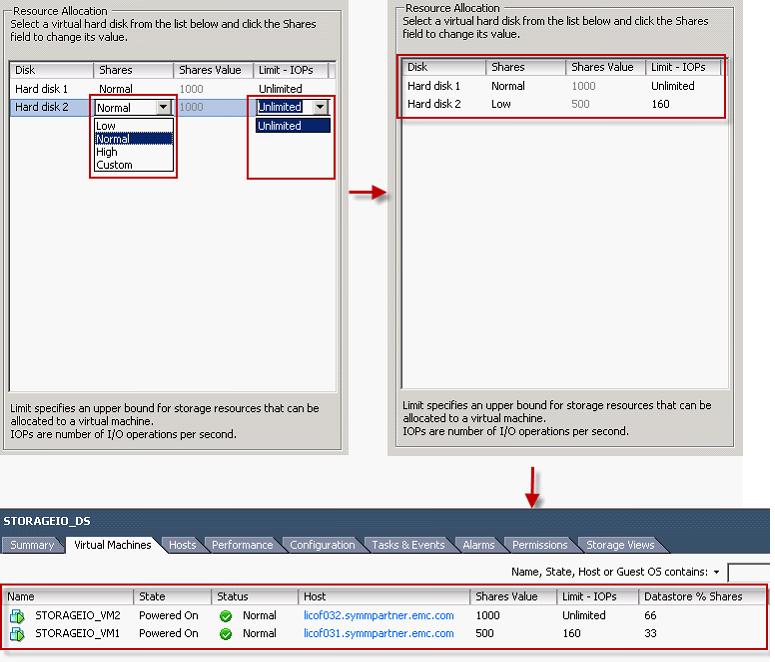 Data Placement and Performance in vsphere Figure 184 Changing VM resource allocation in thick client