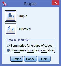 8 Click Simple Select Summaries of separate variables Select variable data and