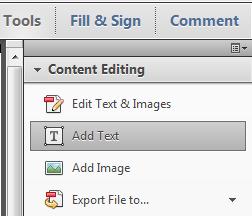 Annotate a PDF From the top-right of the pdf document, use To add text/images, click Tools to: Edit Text & Images Add text Add image Annotate a PDF To add a sticky note,