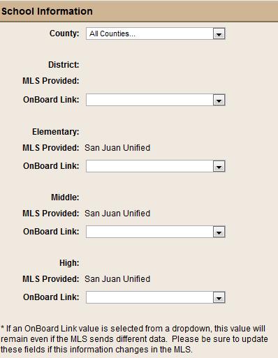 82 Select the District from the OnBoard Link drop list.