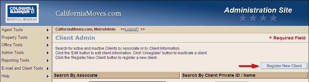 88 Click the Register New Client button.