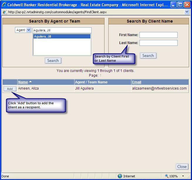 Selecting Additional Recipients from your Client List 111 To select email recipients from your