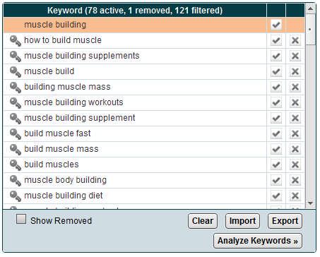 After it has done that, we leave everything as it is and simply hit the analyze keywords button at the bottom of the page: Step 2 After hitting the analyze keywords