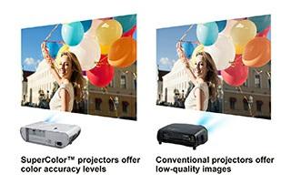 SuperColor Best in Class Colour Accuracy ViewSonic s exclusive SuperColor Technology delivers superior colour range than competitor projectors, ensuring that users enjoy more realistic and accurate