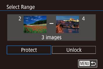 4 Seadke piltidele kustutuskaitse. zzvalige nupuga [ ] ekraanilt [Protect Kaitse], seejärel vajutage nupule [ Piltide kustutamine Saate valida ja kustutada soovimatud kujutised ükshaaval.