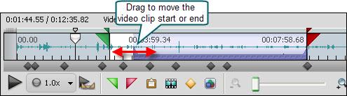 Edit a Video Clip on the Timeline To edit a video clip from the timeline, click and drag the beginning or end of a clip to the desired spot.