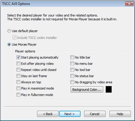 4. By default, the Use Morae Player option is selected. To use the default player installed on the host machine, select the Use default player option.